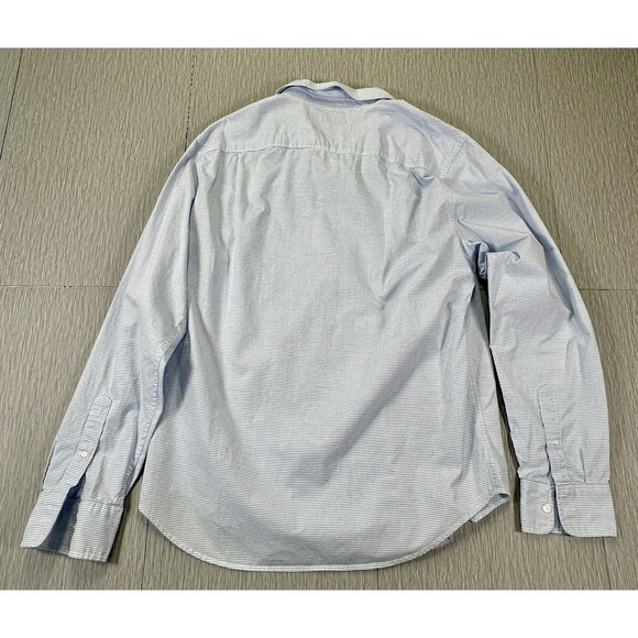 Hawker Rye Shirt Mens Long Sleeve Blue White Strips Button Up Regular Fit Medium - Picture 2 of 4